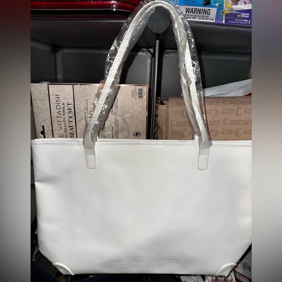 Rabanne White Tote Bag plus Small High-End Bundle - Picture 1 of 11